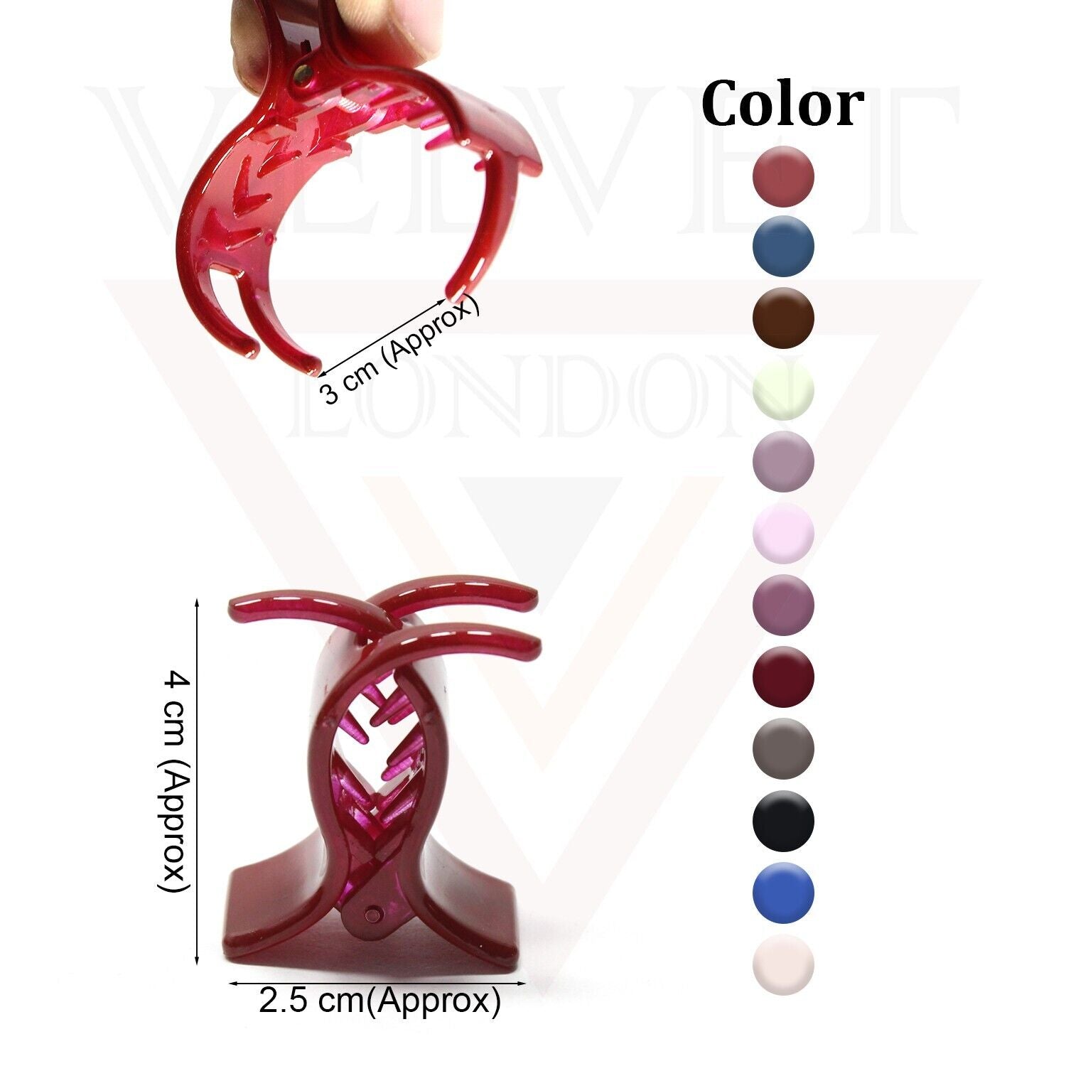 3x Assorted Colour Hair Claw Strong Hold Butterfly Barrattes Hair Clip Hair Grip