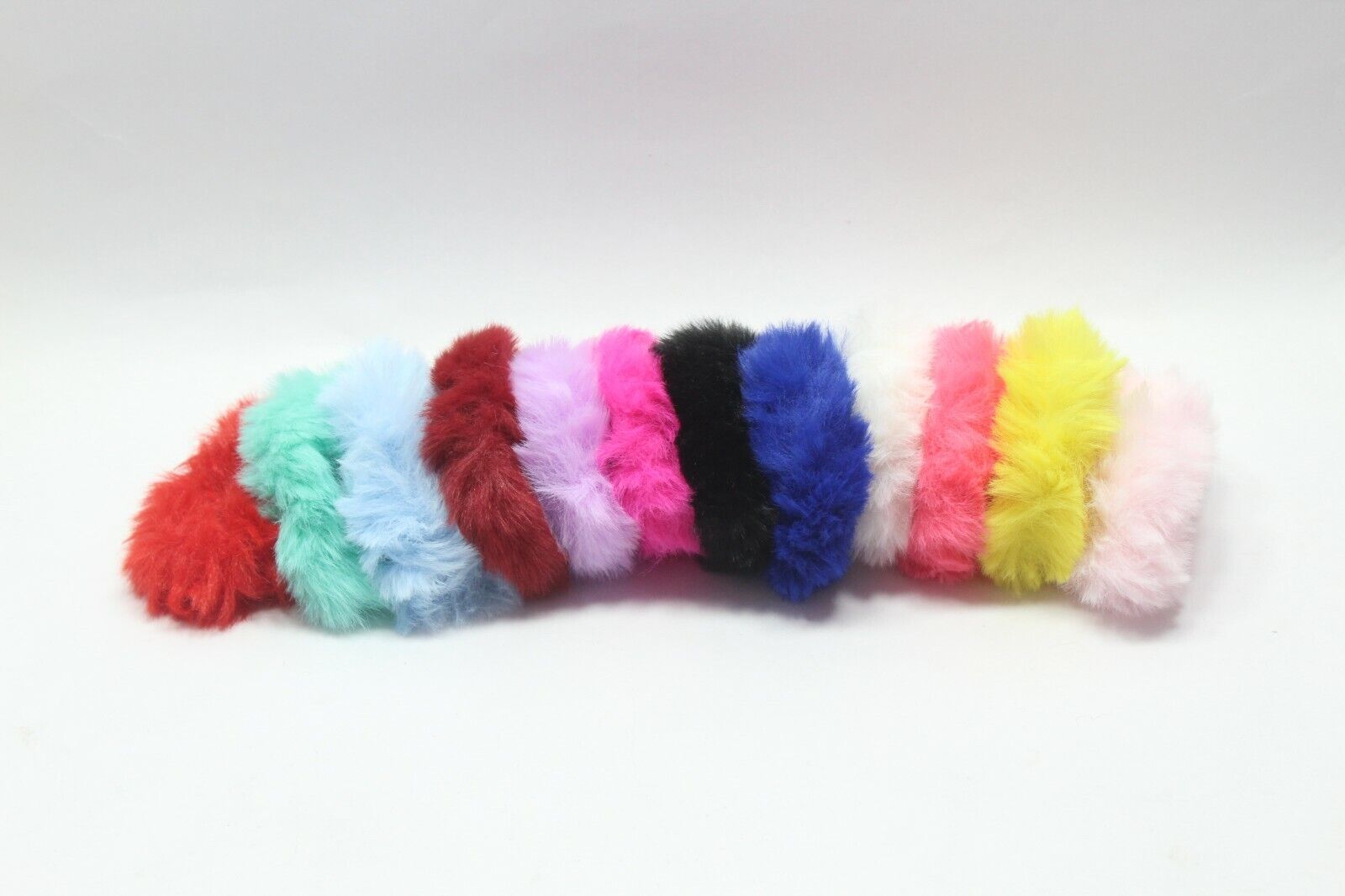 12x Plush Hair Scrunchies Faux Fur Hair Tie Rope Elastic Hair Band Bobbles UK