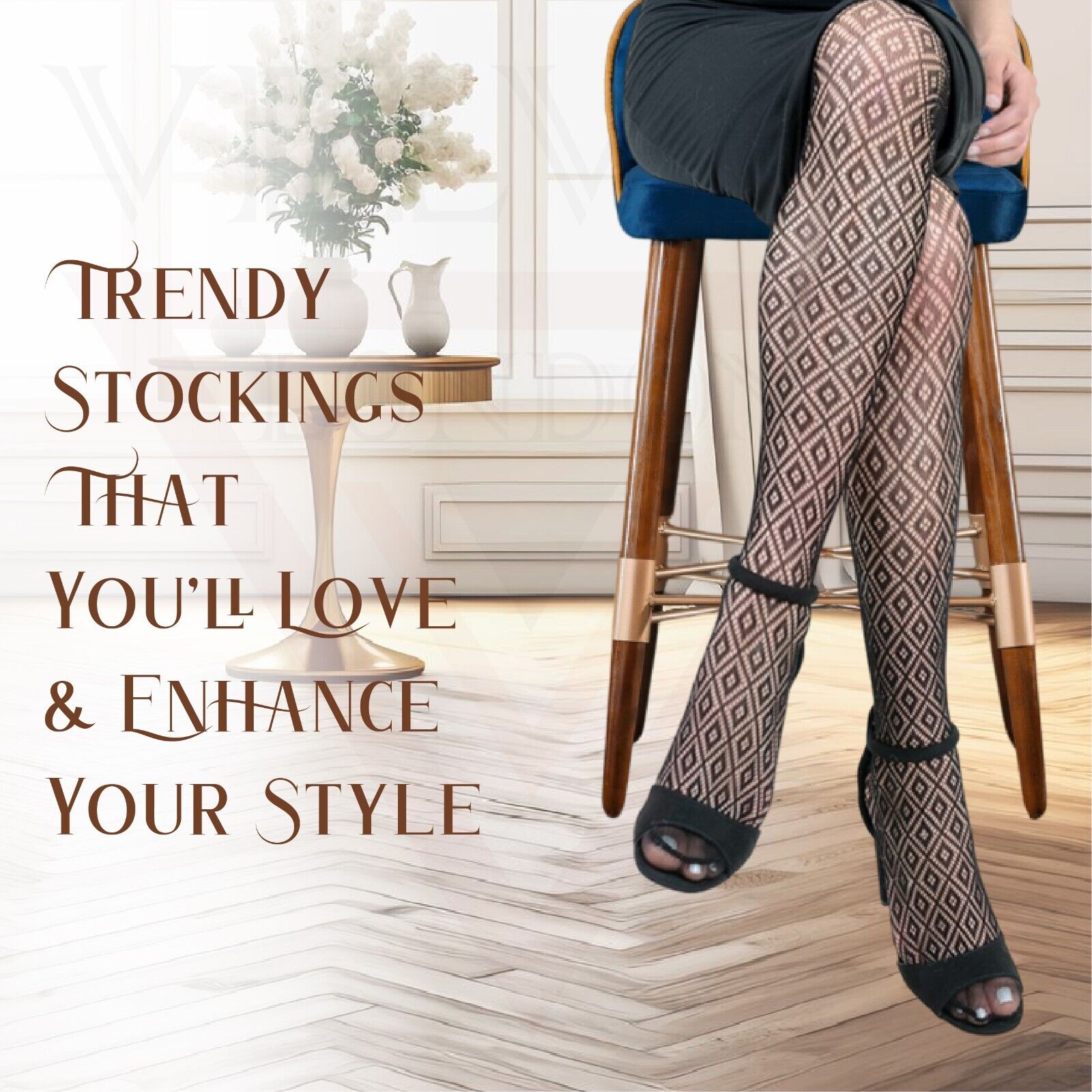Sexy  Sheer Fishnet Tights High Waist Mesh Pantyhose Patterned Stocking Black