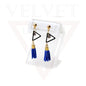Stud Earrings Triangle Shape Rhinestone Long Tassel Hook Dangle Drop Earrings