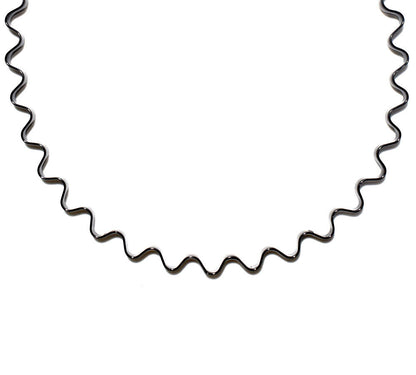 Black Metal Hair Hoop Wavy Headband Mens Womens Hair Unisex Hoop Head Band