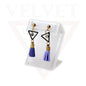 Stud Earrings Triangle Shape Rhinestone Long Tassel Hook Dangle Drop Earrings