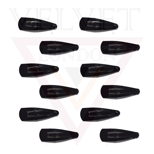 24x Bobby Pins Black Metal Snap Hair Clips Hair Pins Glossy School Hair Styling