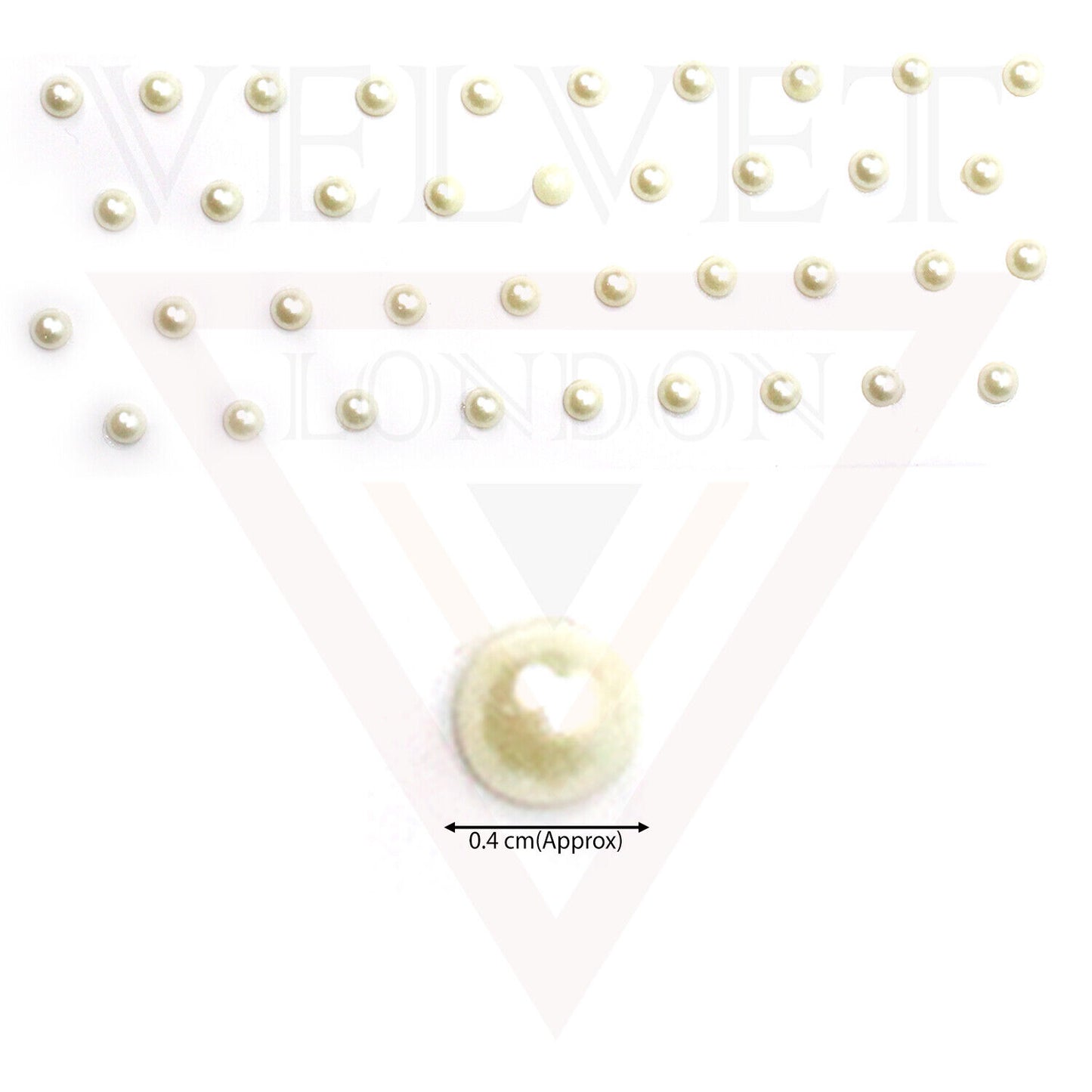 White Pearl Bindi Forehead Round Nail Stickers Eyes Temporary Tattoos Tikka