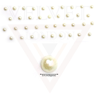 White Pearl Bindi Forehead Round Nail Stickers Eyes Temporary Tattoos Tikka