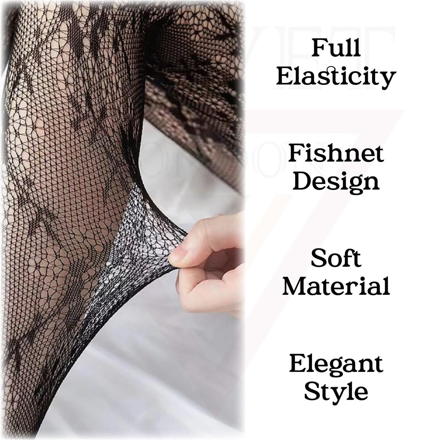 Sexy  Sheer Fishnet Tights High Waist Mesh Pantyhose Patterned Stocking Black