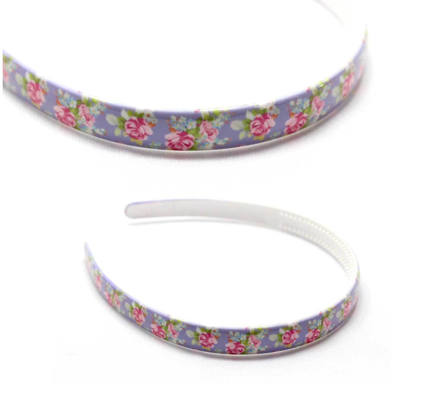 Flower Print Hair Bands Headband With Teeth Hair Hoop Non-slip Gripper Headwears
