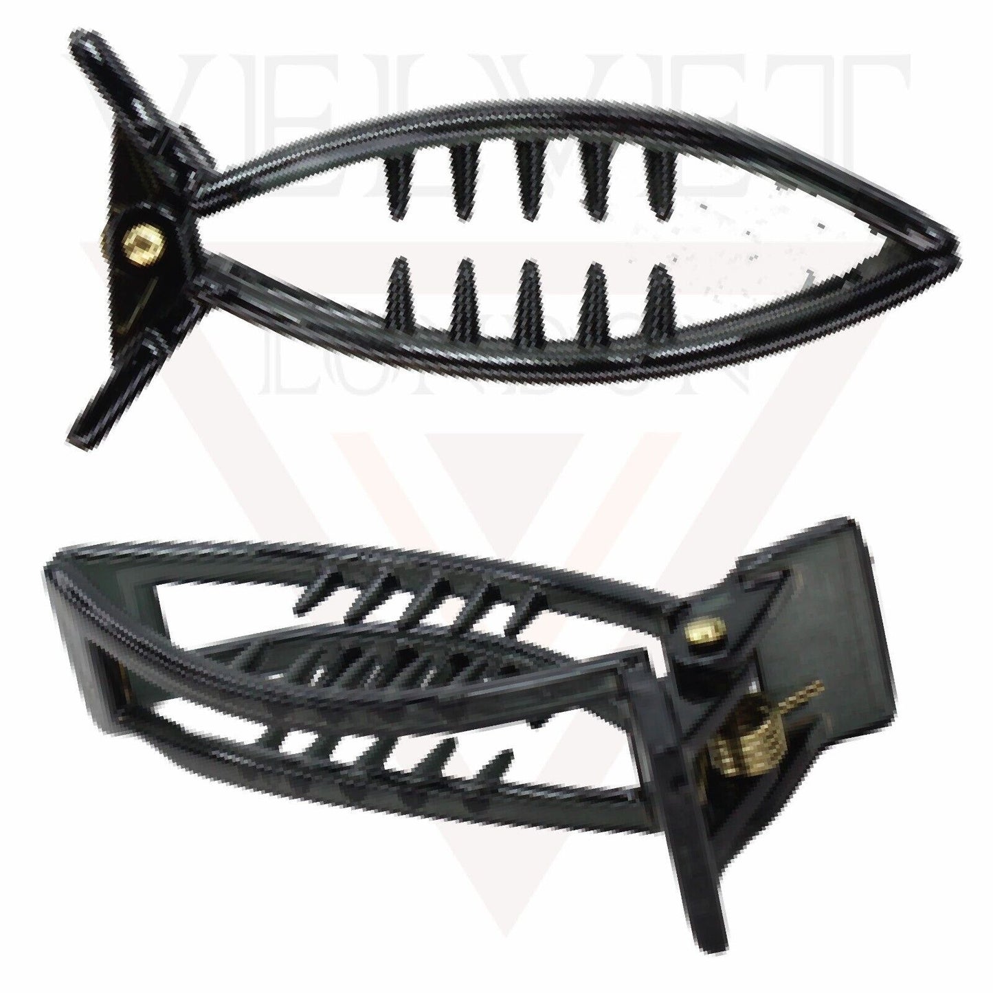 Banana Mirchi Hair Clips Transparent Comb Non-slip Ponytail Holder Clamp Grip