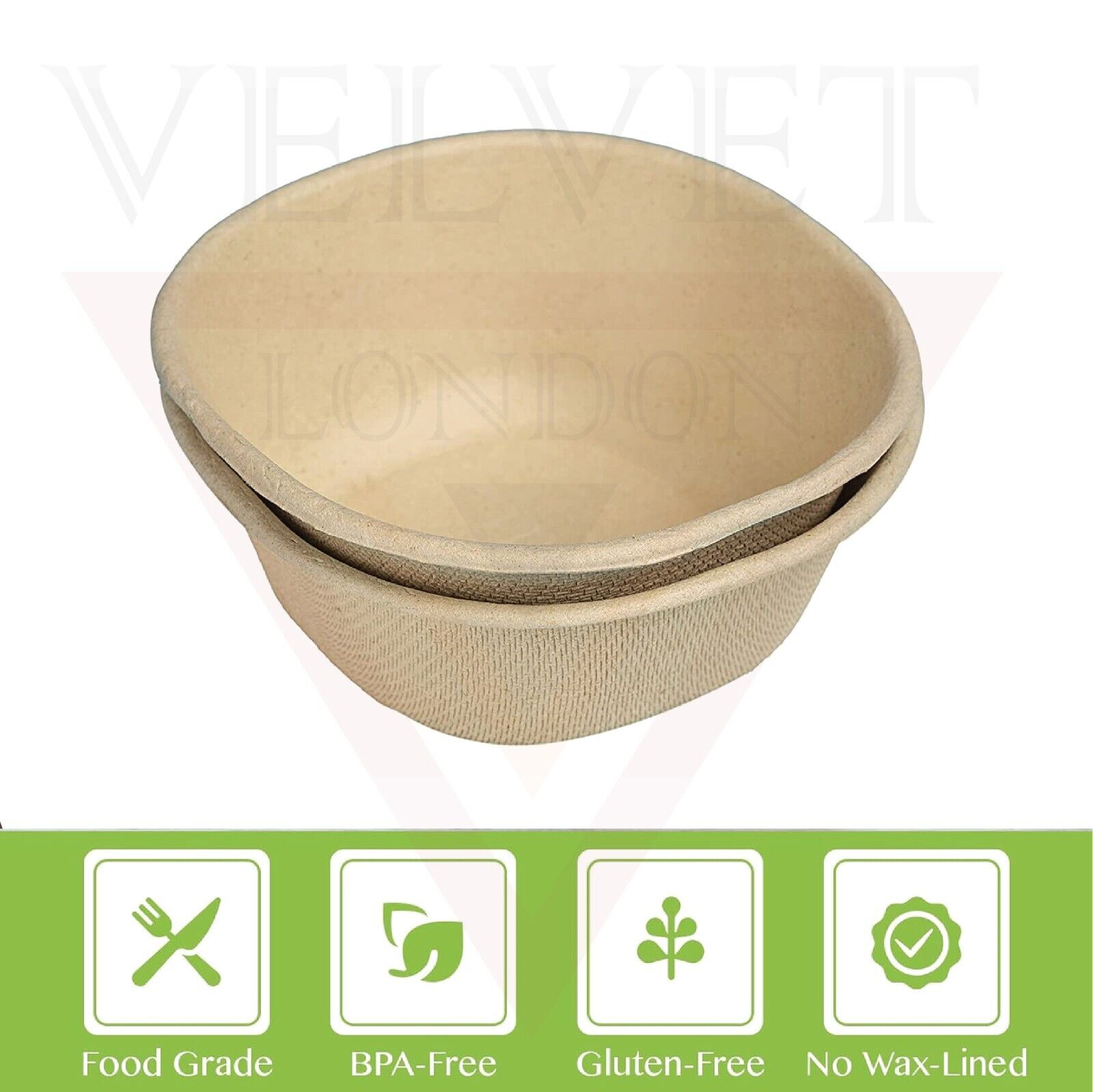 Paper Bowls Biodegradable Sugarcane Bagasse Party Bowls for Salad, Soup, Snacks