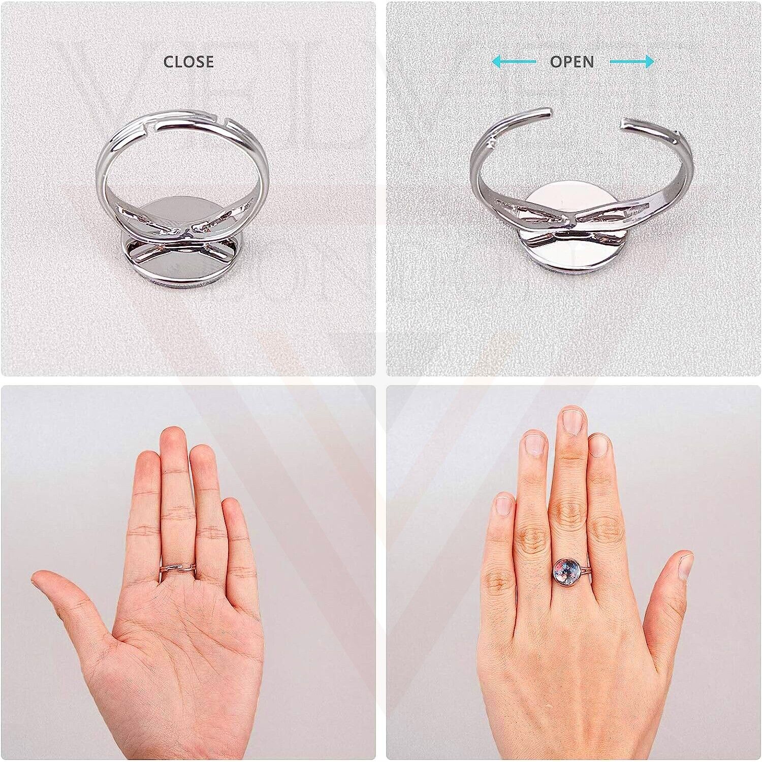 Round Adjustable Ring Bases Finger Ring Making For Ring Making Jewellery Blanks