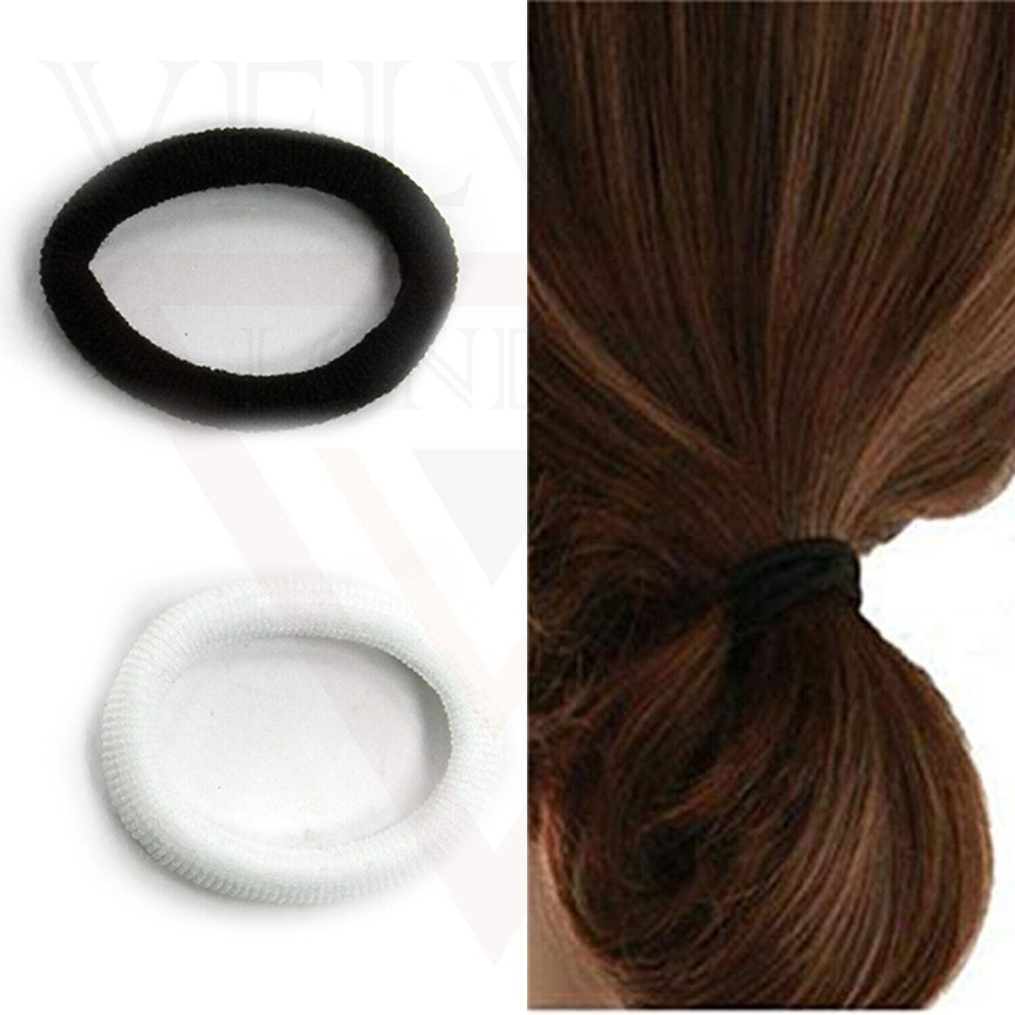50x Black & White Hair Band Niyyon Bobbles Elastics Ties Baby Girl Headband