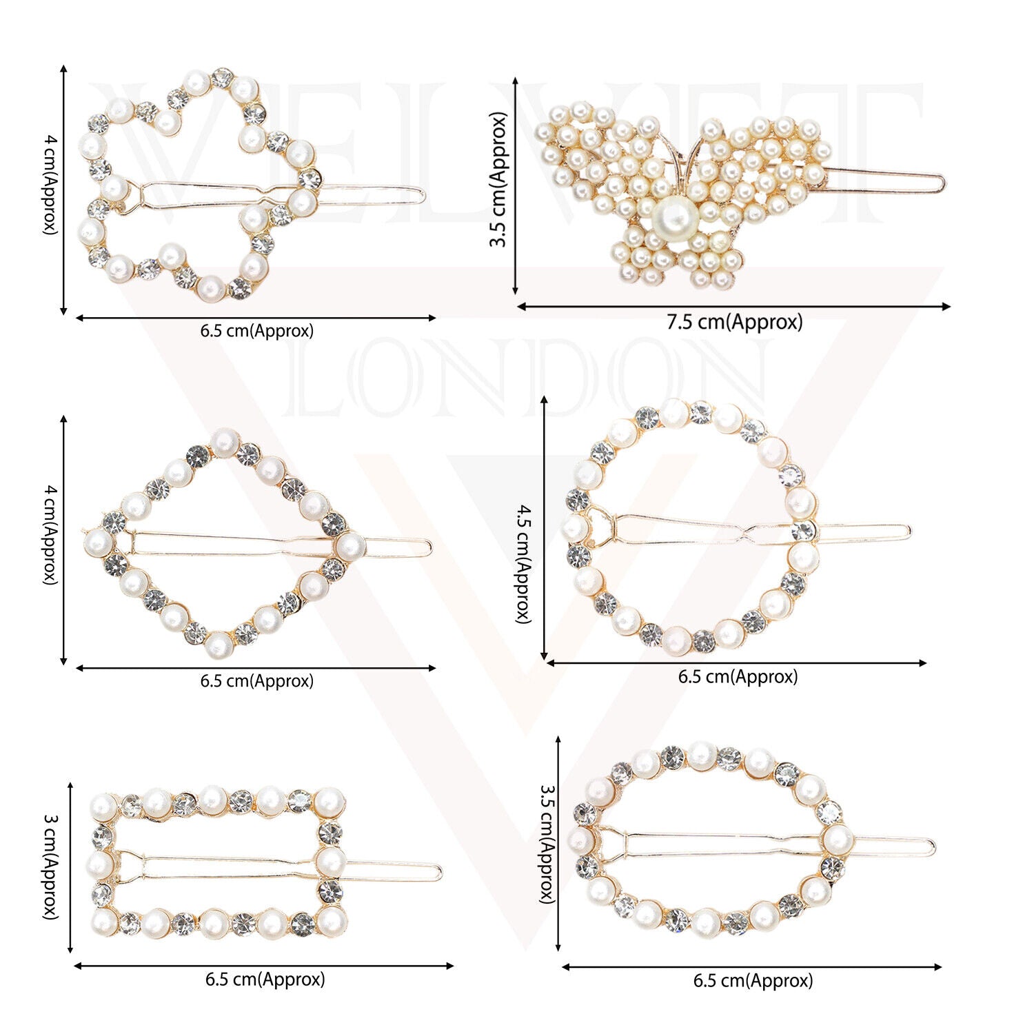 Hair Clips Bride Diamond Pearl Crystal Hair Pins Wedding Metal Slide Clips