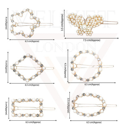 Hair Clips Bride Diamond Pearl Crystal Hair Pins Wedding Metal Slide Clips