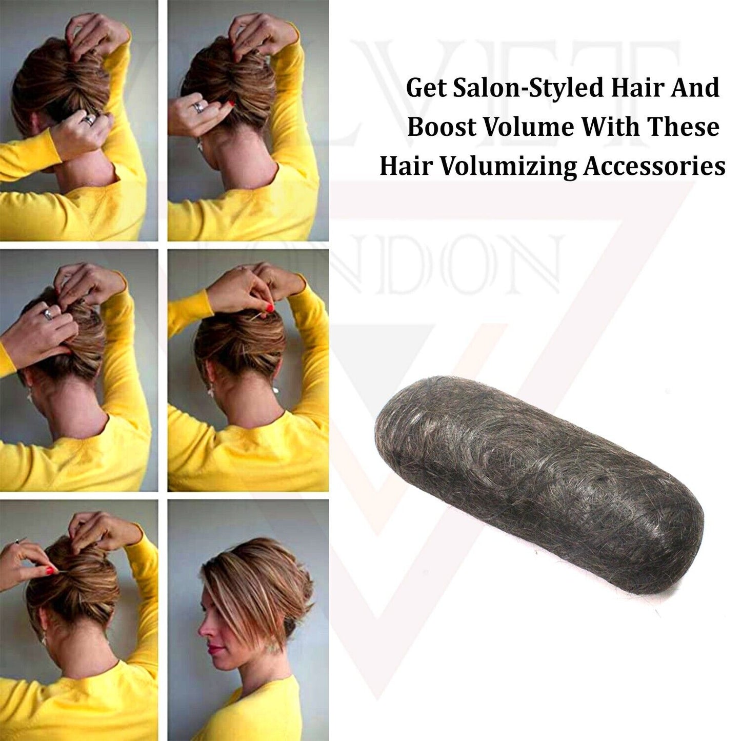Black Volume Hair Pads Padding For Chignon Lift Hair Bun Maker Hair Styling Puff