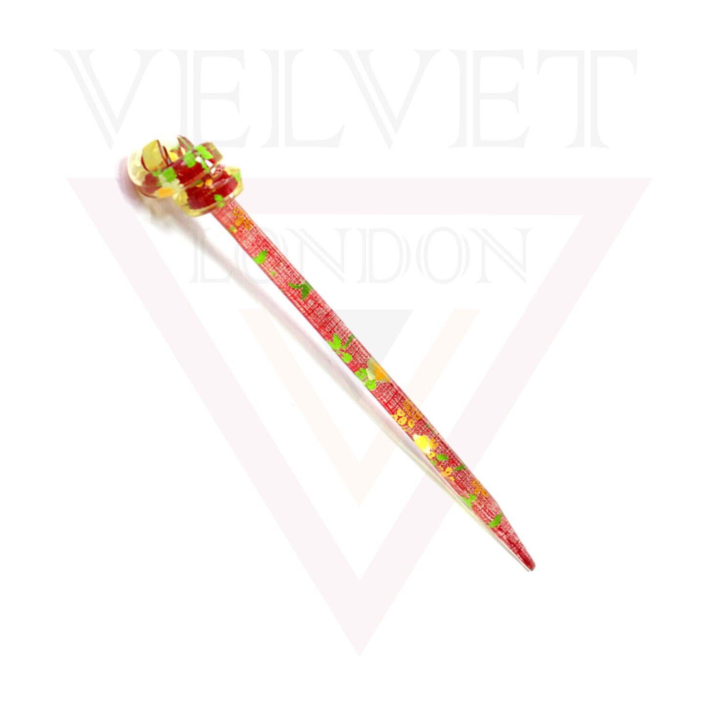 Floral Hair Stick Bun Holder Printed Juda Stick Hair Styling Tool Bun maker