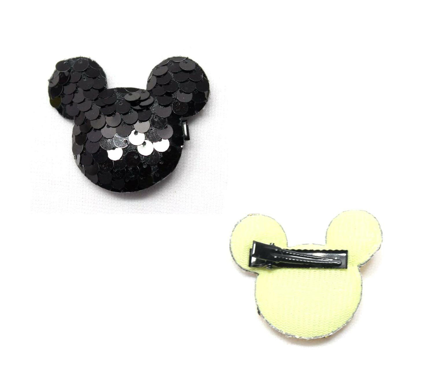 Micky Shaped Cute Hair Clips Metal Babies Snap Barrettes Sparkly Hairpin Sliders