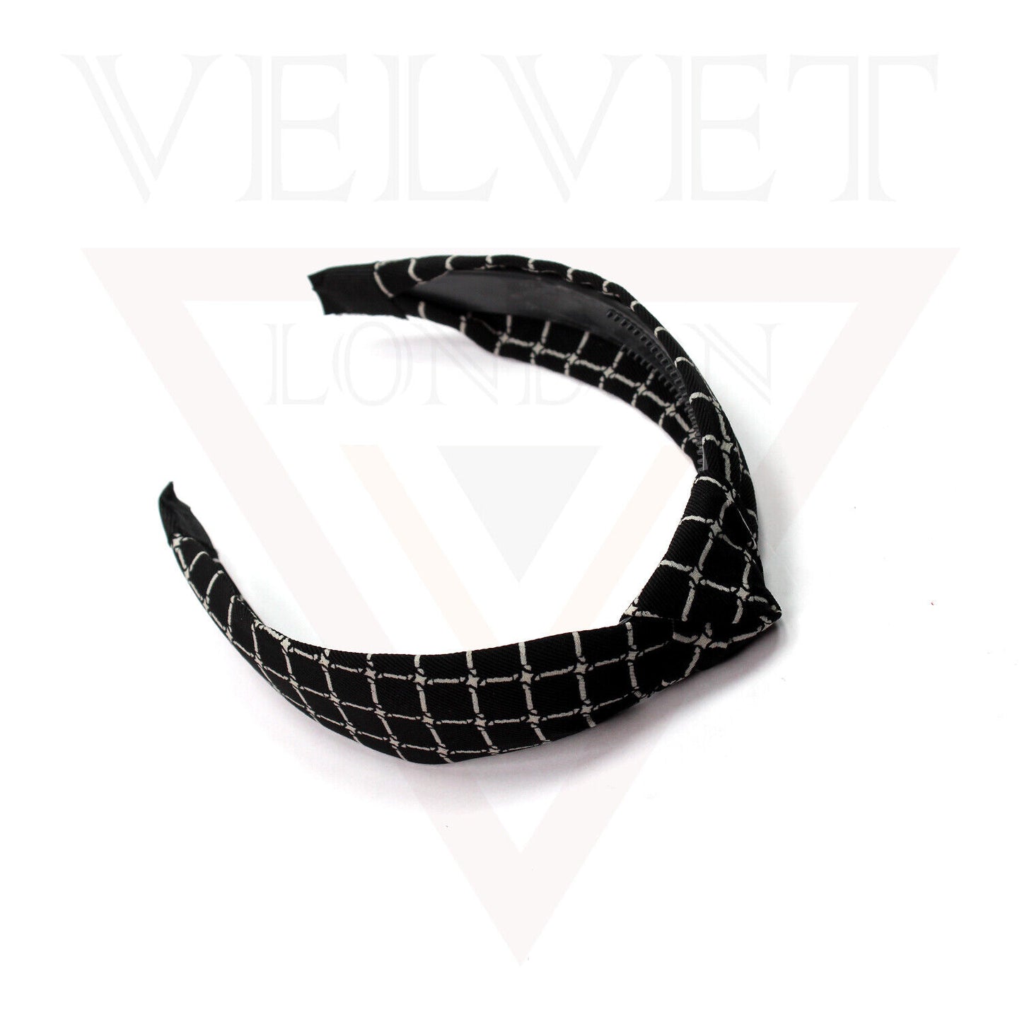 Chex Print Hair Hoop Fabric Hair Band Knot Headband Womens Hair Accessories