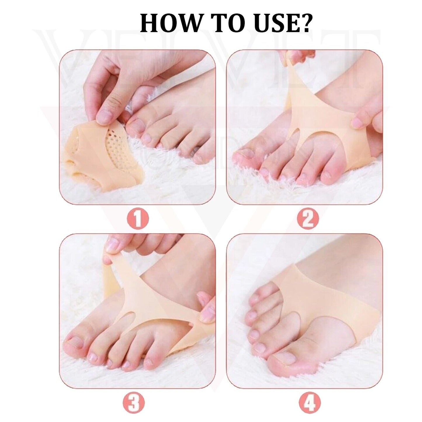 3x Gel Ball Of Foot Cushion Pads Insoles Pain Relief Forefoot Metatarsal Support