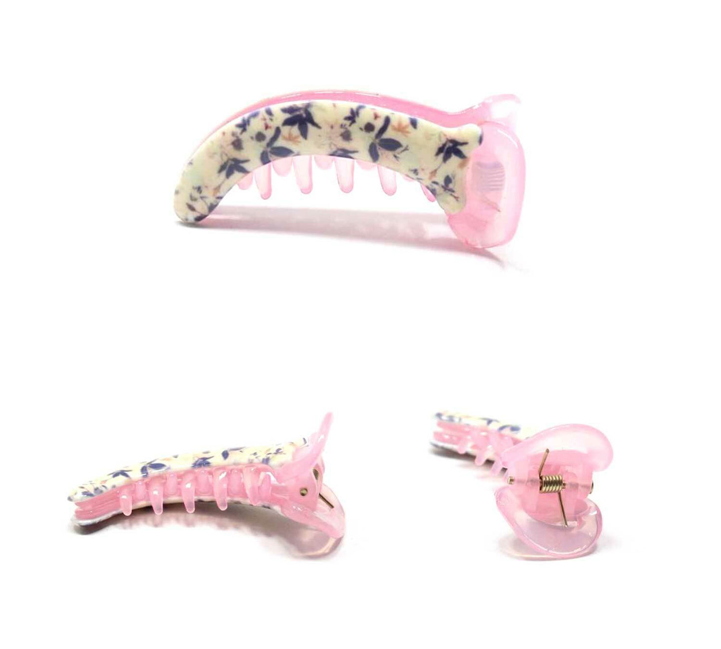 Non-slip Floral Mirchi Clips Flower Print Banana Clip Fishtail Ponytail Holder 
