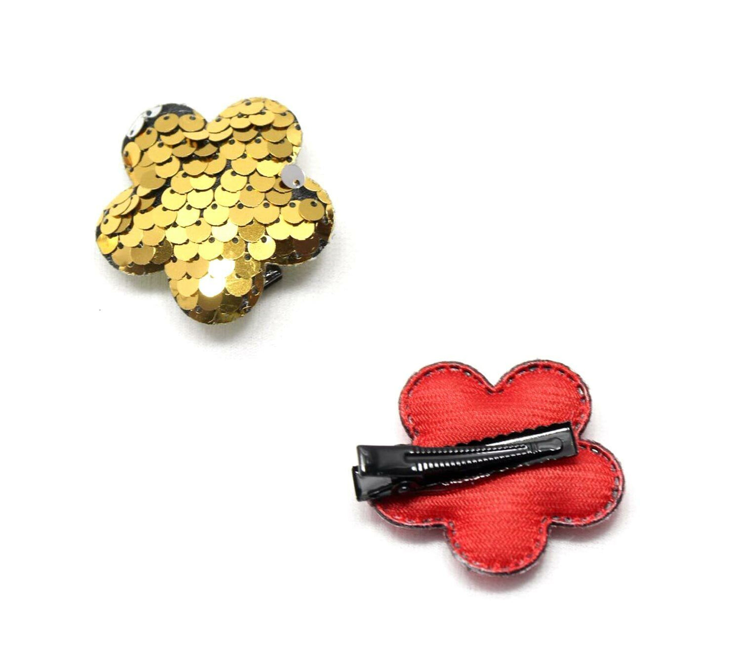 Flower Hairpins Cute Glitter Clips Metal Snap Barrettes Sparkly Hair Clips