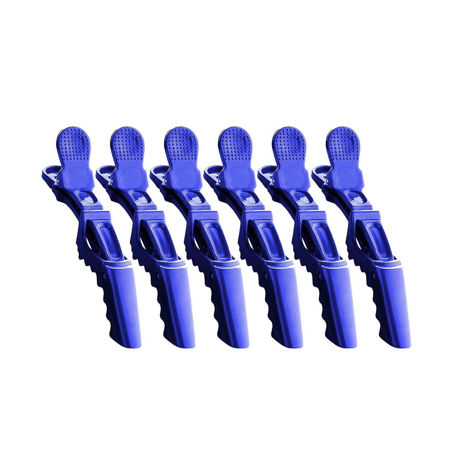 6x Blue Crocodile Salon Sectioning Clamps Professional Hair Clips Hairdressing