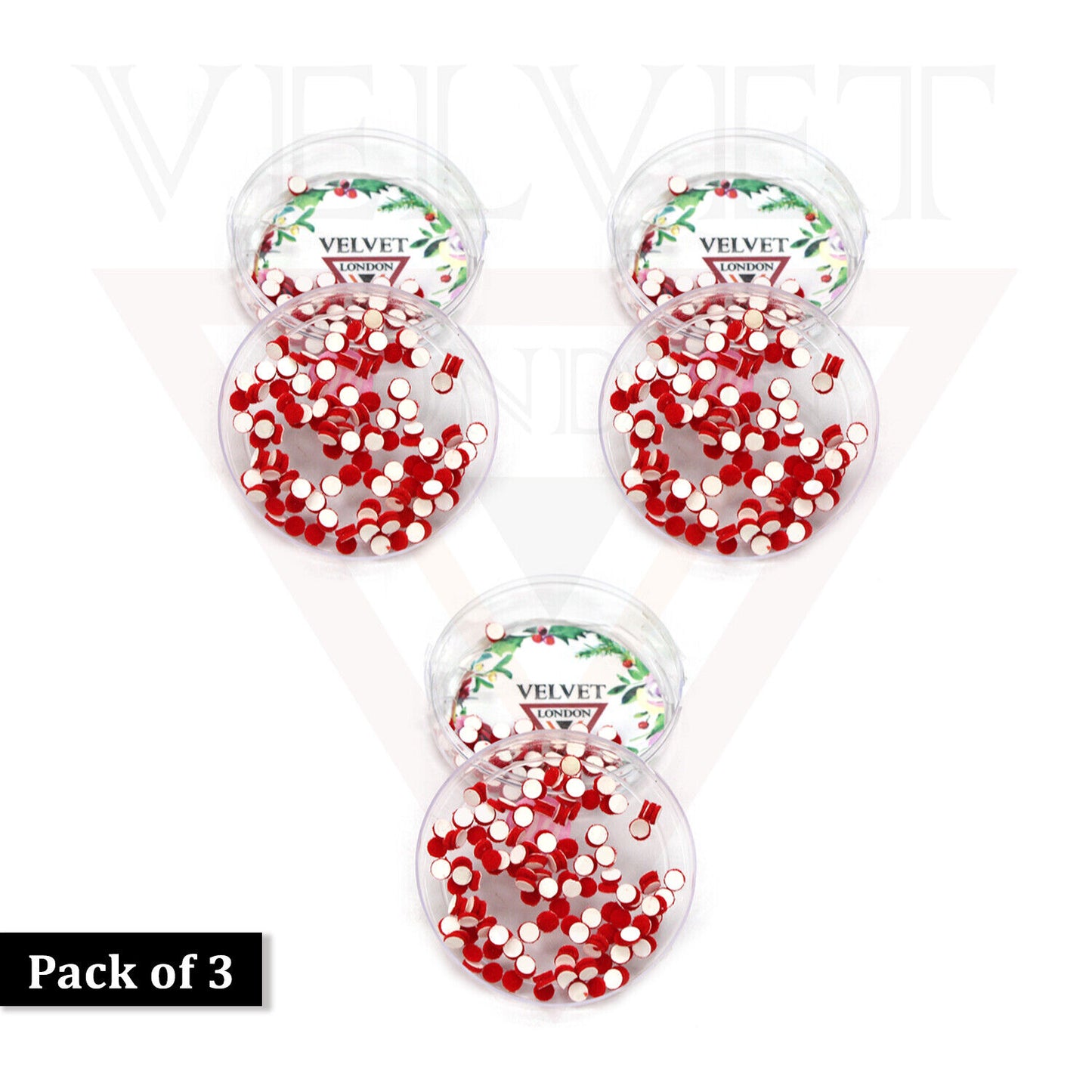 3x Red Round Bindi Indian Fore Head Sticker Wedding Party Tikka Chandla
