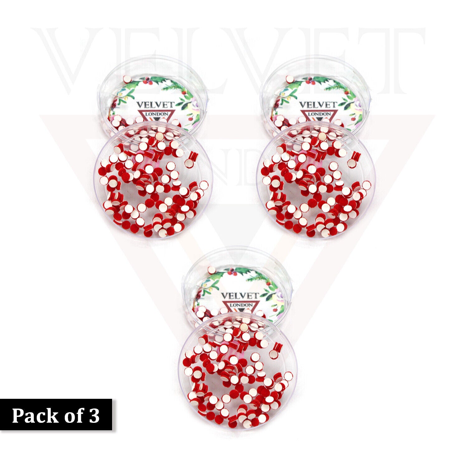 3x Red Round Bindi Indian Fore Head Sticker Wedding Party Tikka Chandla