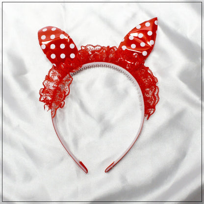 Partywear Rabbit Ear Hair Band Headbands Babie Non-Slip Fabric Ribbon Hair Hoop 