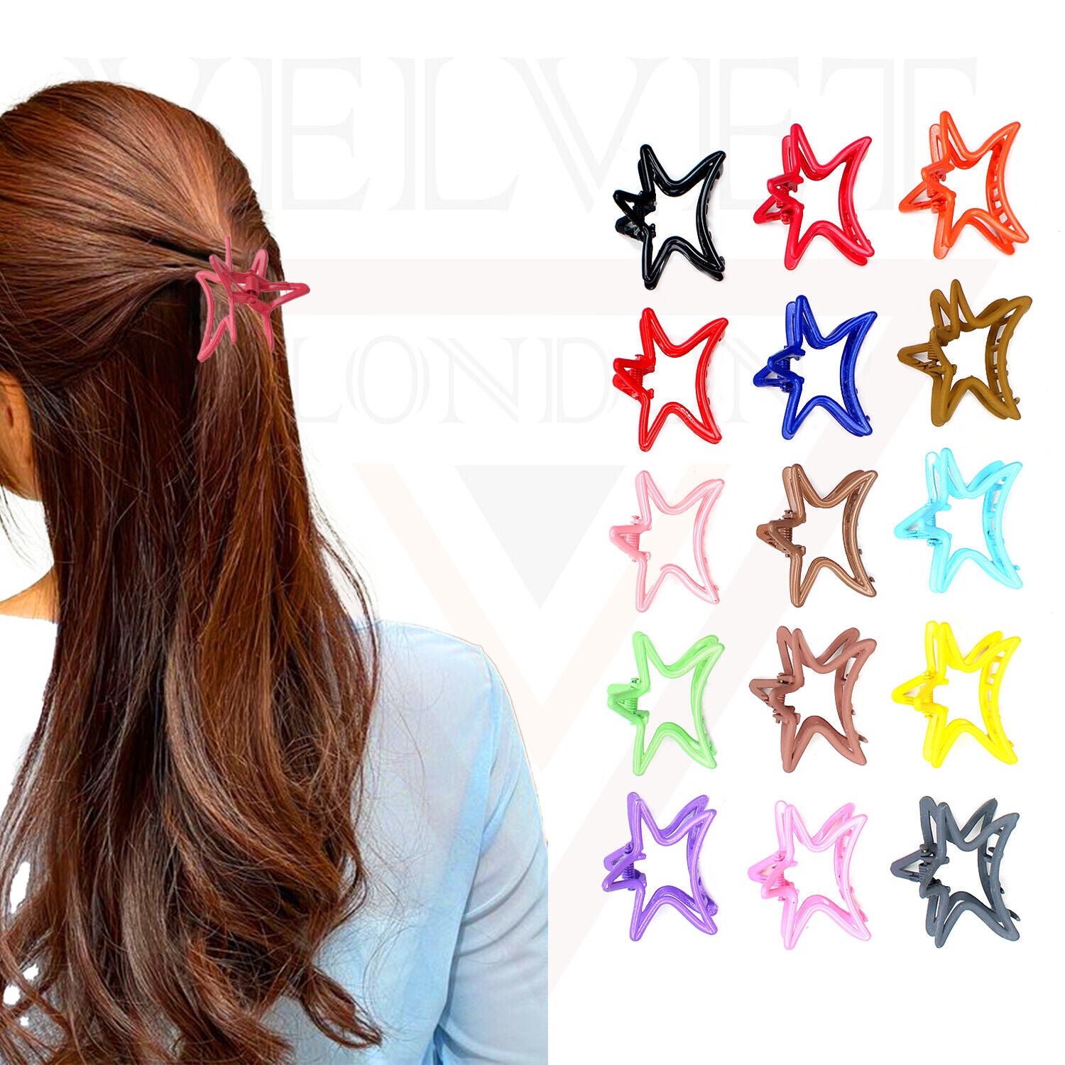 Metal Hair Claw Clips Matte Hair Clamp Star Barrette Frosted Jaw Accessories