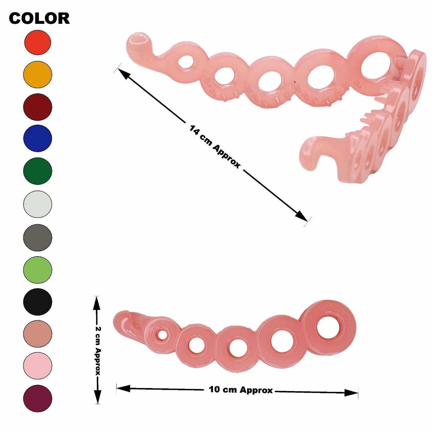 Round Banana Hair Clip Ponytail Holder Non-Slip Twist Barley Comb Clamp Grips