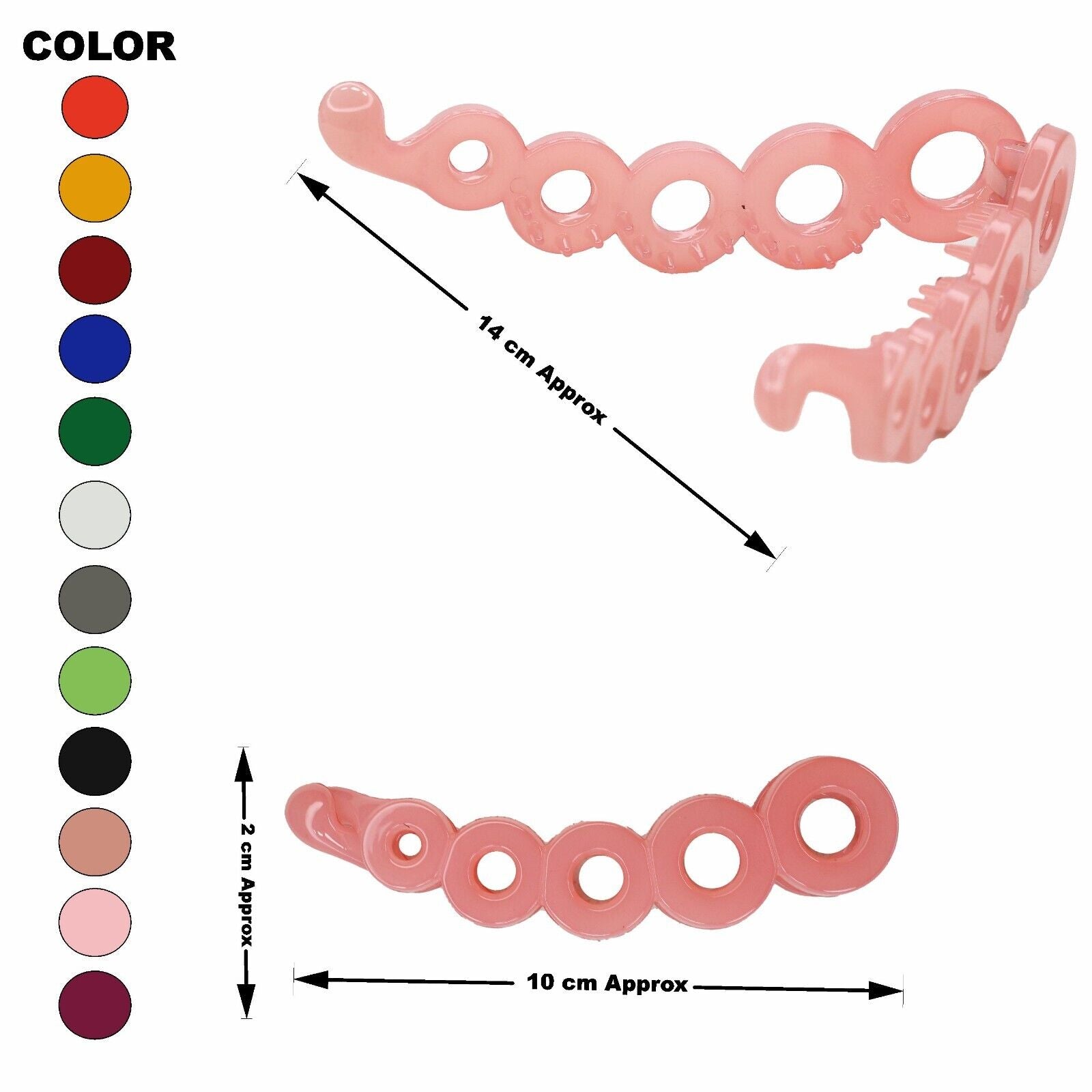 Round Banana Hair Clip Ponytail Holder Non-Slip Twist Barley Comb Clamp Grips