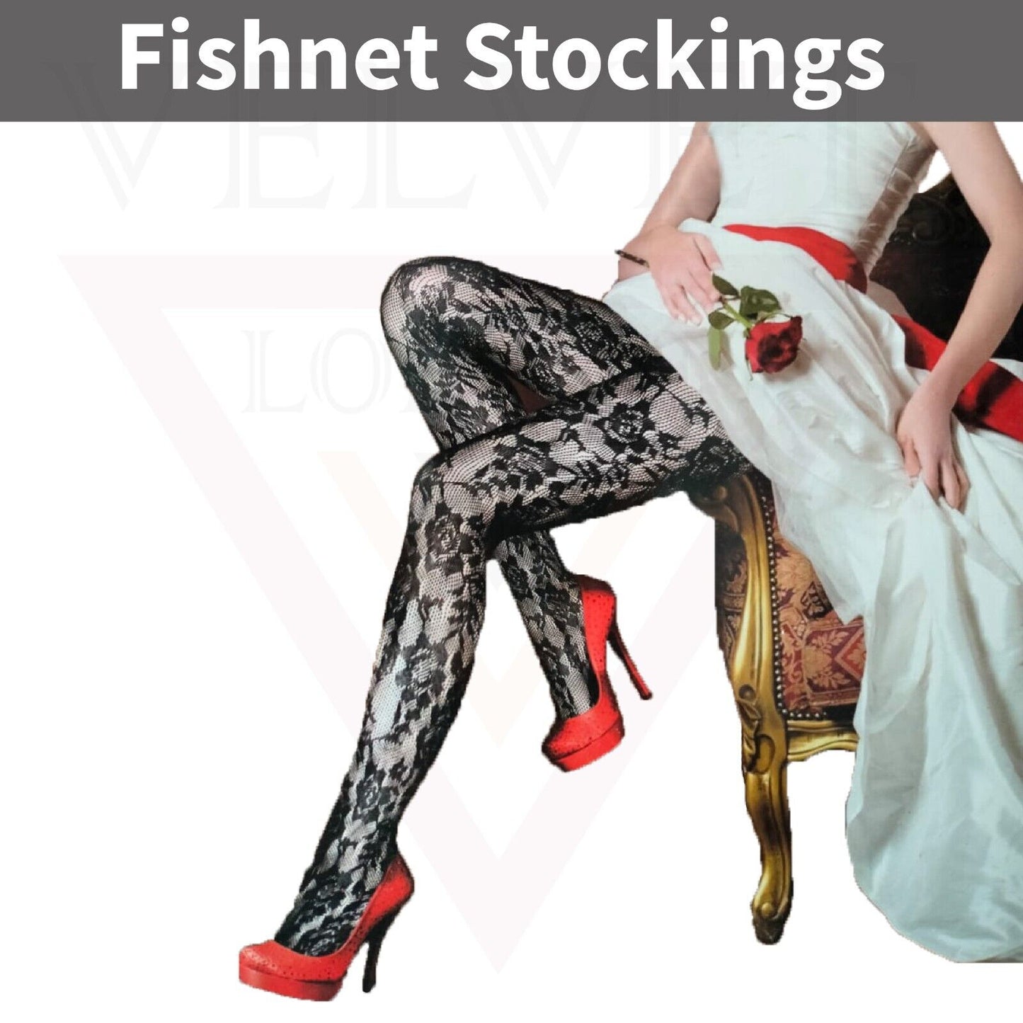 Sexy  Sheer Fishnet Tights High Waist Mesh Pantyhose Patterned Stocking Black