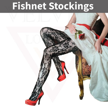 Sexy  Sheer Fishnet Tights High Waist Mesh Pantyhose Patterned Stocking Black