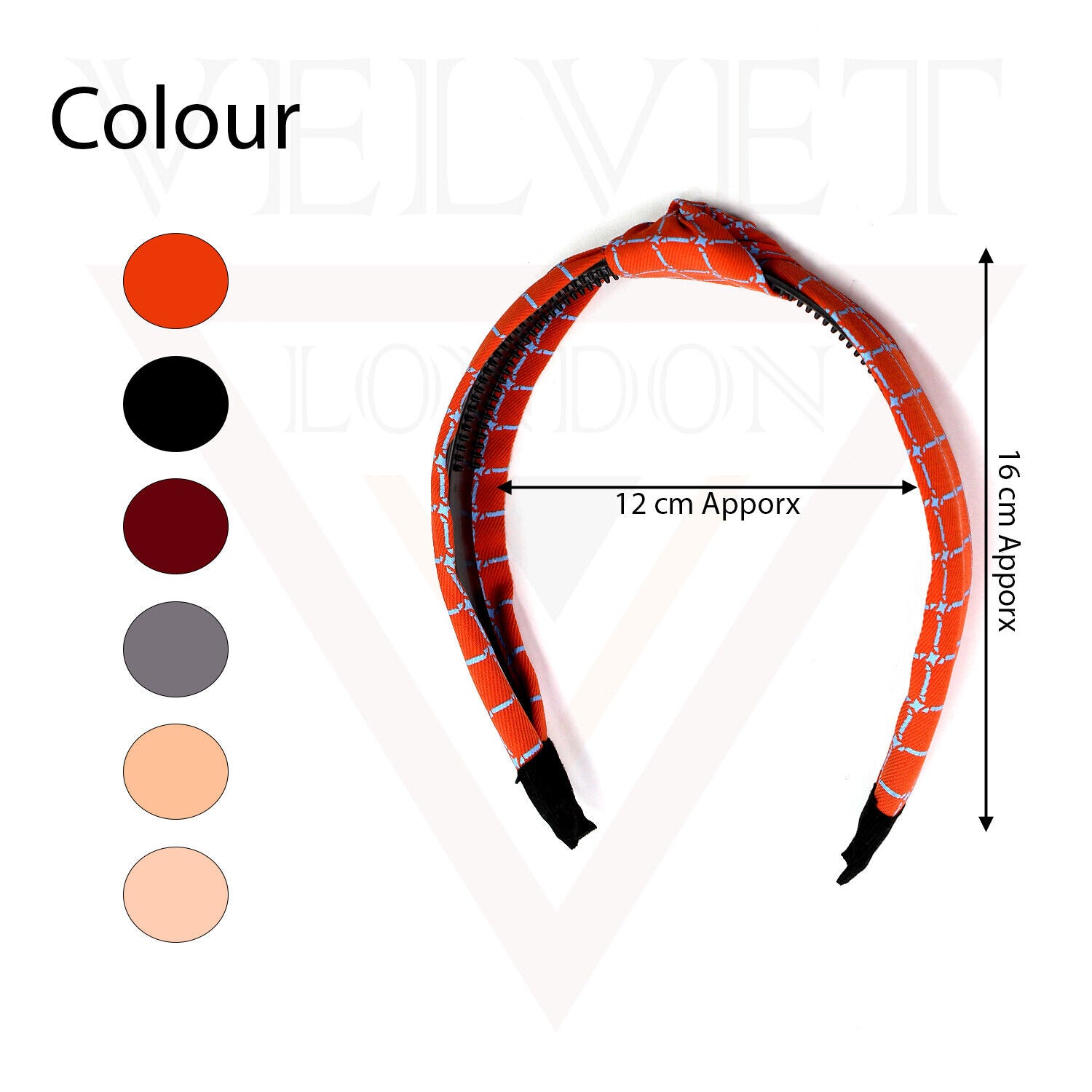 Chex Print Hair Hoop Fabric Hair Band Knot Headband Womens Hair Accessories