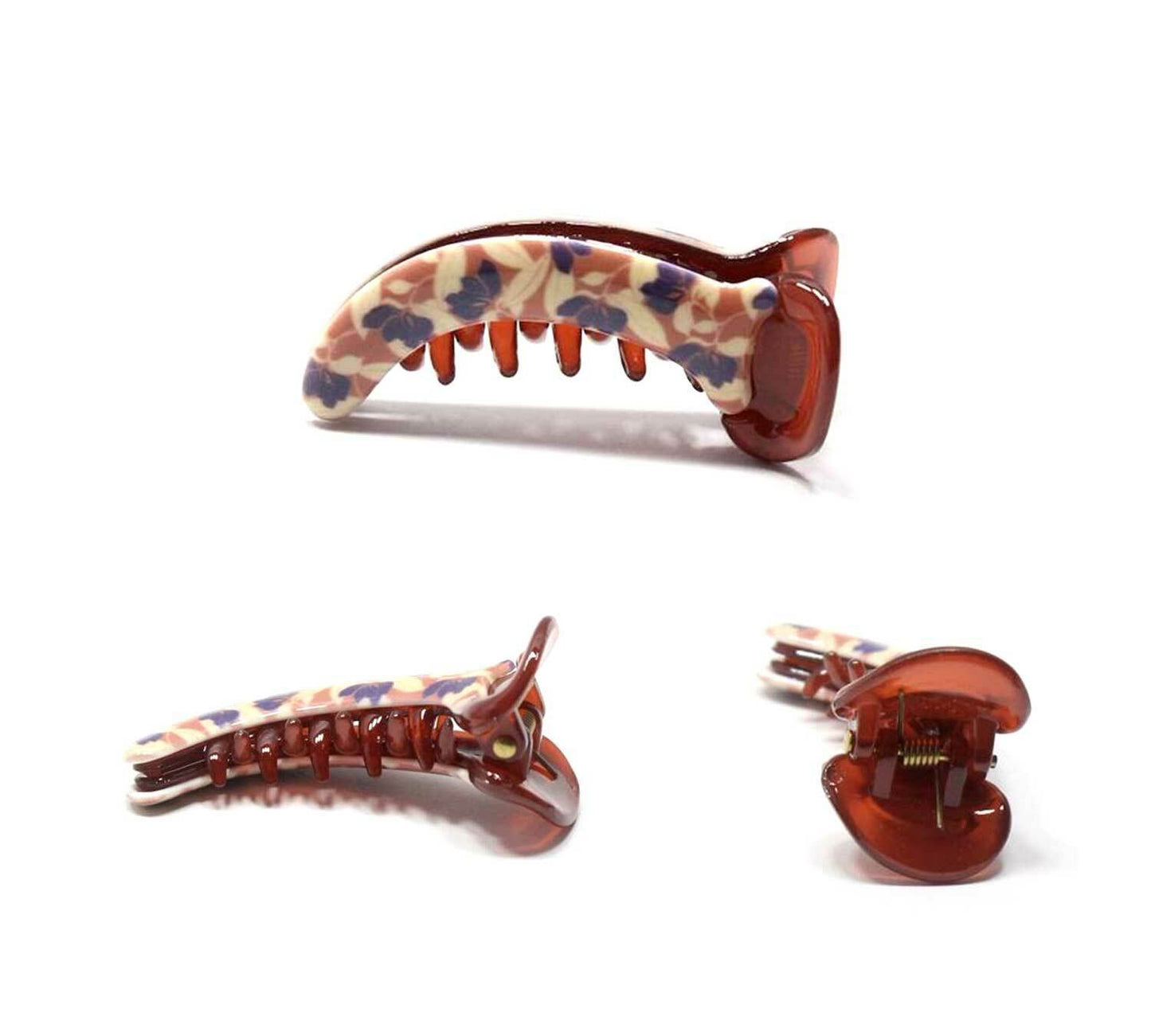 Non-slip Floral Mirchi Clips Flower Print Banana Clip Fishtail Ponytail Holder 