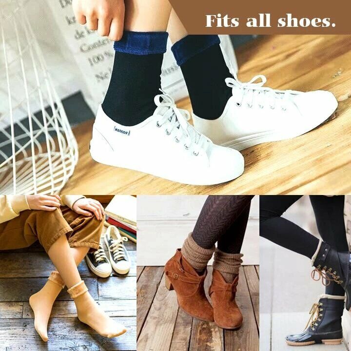 Fluffy Blue Velvet Socks Thumb Thermal Socks Winter Thick Socks Bed Snow Sock