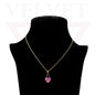Heart Pendant Necklace Small Colour Lock Golden Chain Vintage Delicate Choker UK