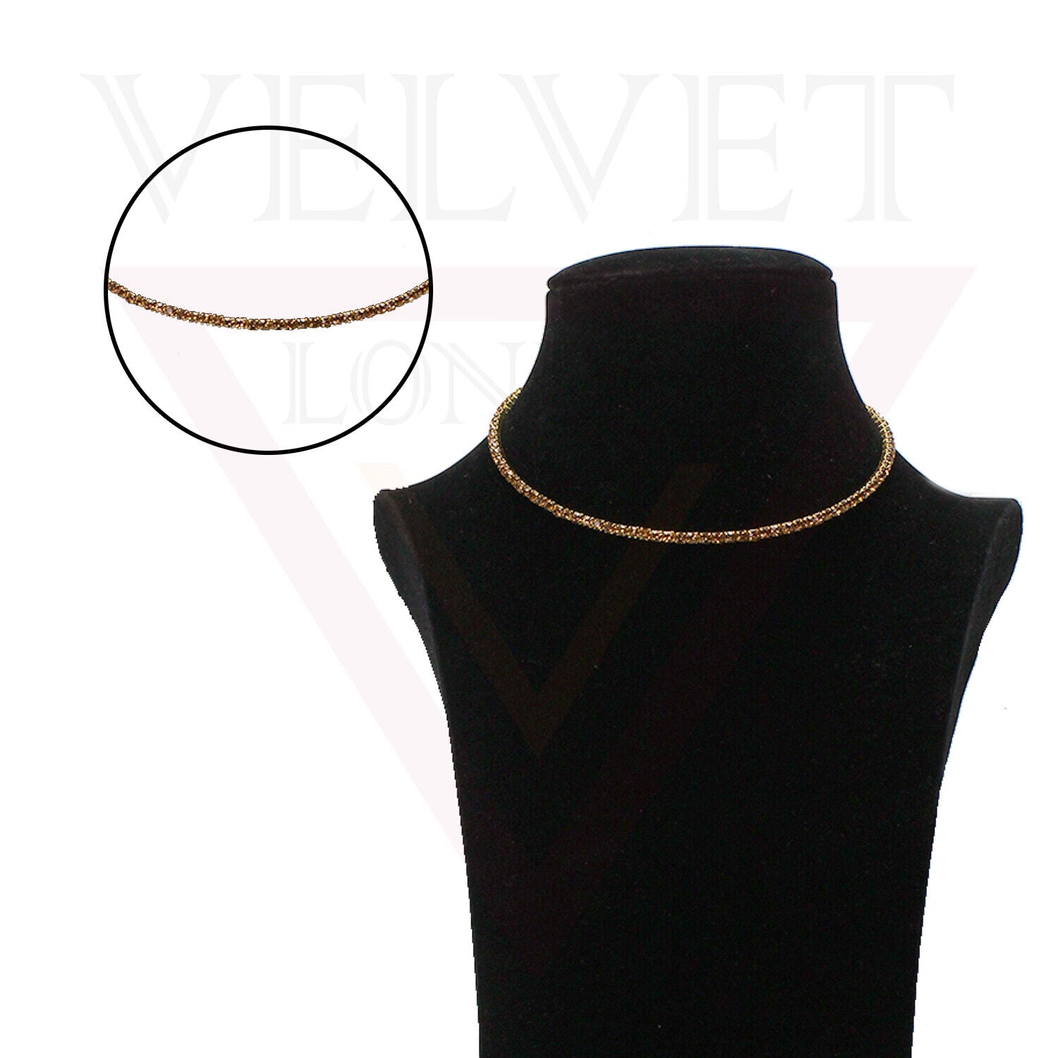 Girls Crystal Necklace Women 1Rows Choker Silver/Gold Partywear/Wedding UK