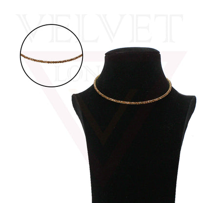 Girls Crystal Necklace Women 1Rows Choker Silver/Gold Partywear/Wedding UK