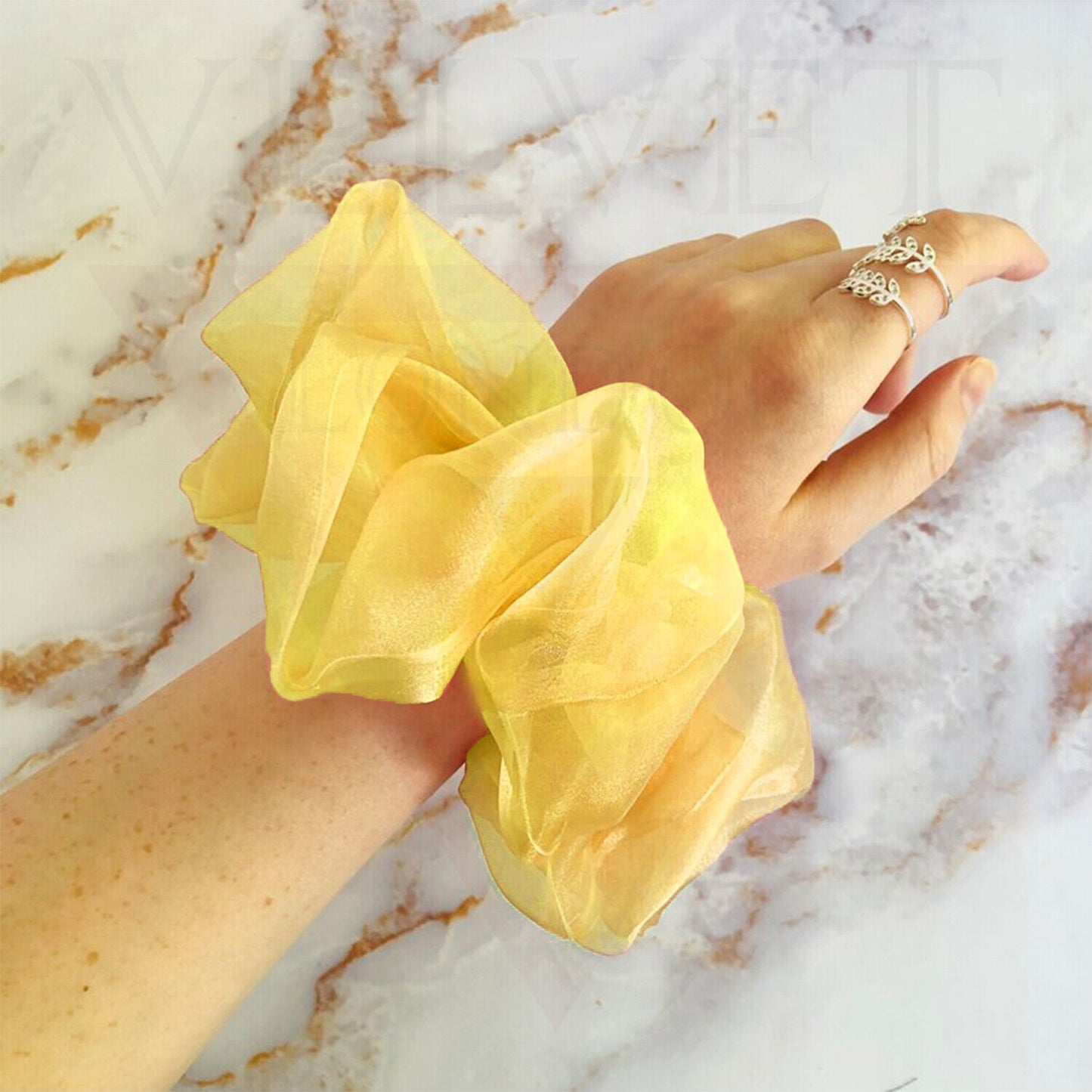 Scrunchies Silk Satin Organza Handmade Hair Bands Pony Tie Bobbles Elastic Band