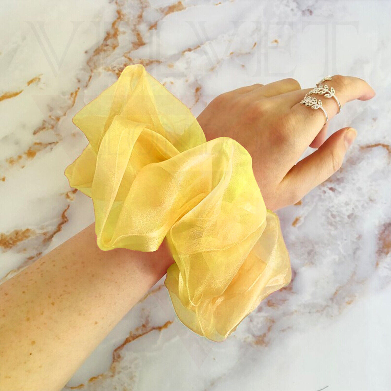 Scrunchies Silk Satin Organza Handmade Hair Bands Pony Tie Bobbles Elastic Band