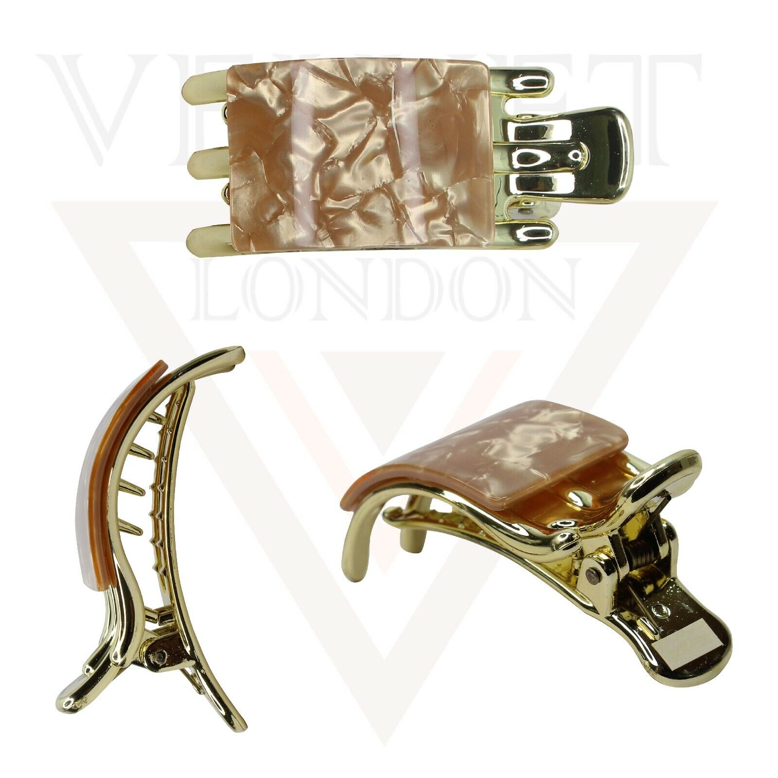 Hair Claw Clips Marble French Style Hair Jaw Golden Kimono Clips Clamp Barrette