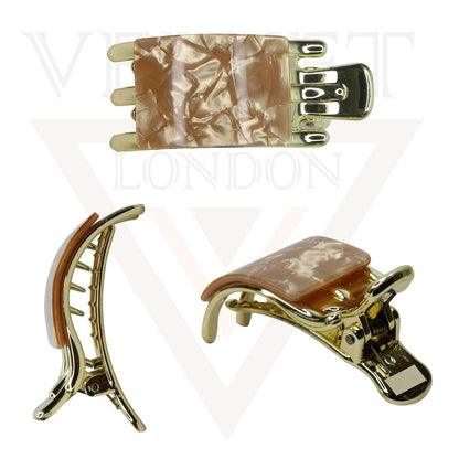 Hair Claw Clips Marble French Style Hair Jaw Golden Kimono Clips Clamp Barrette