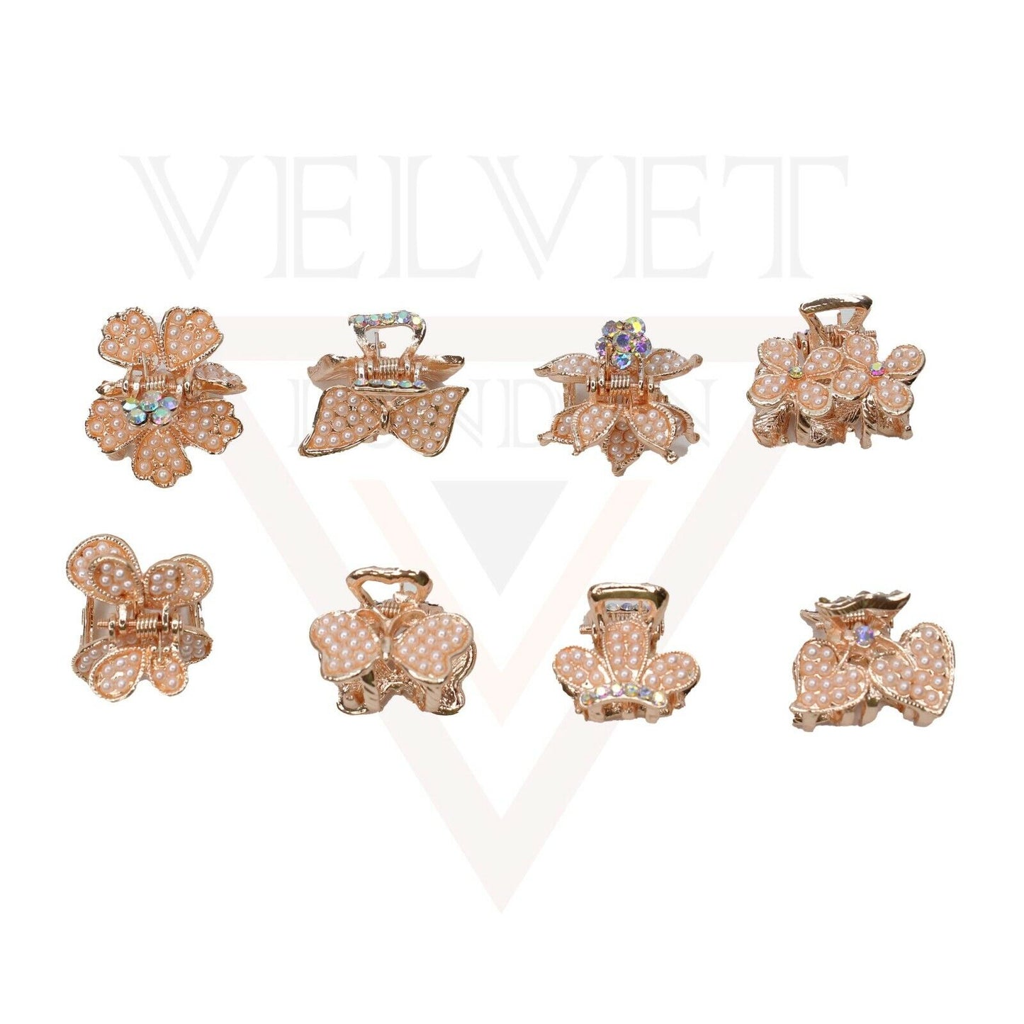 Tiny Hair Claw Diamond Pearl Mini Claw Hair Jaw Clips Crystal Butterfly Clamp UK