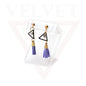Stud Earrings Triangle Shape Rhinestone Long Tassel Hook Dangle Drop Earrings