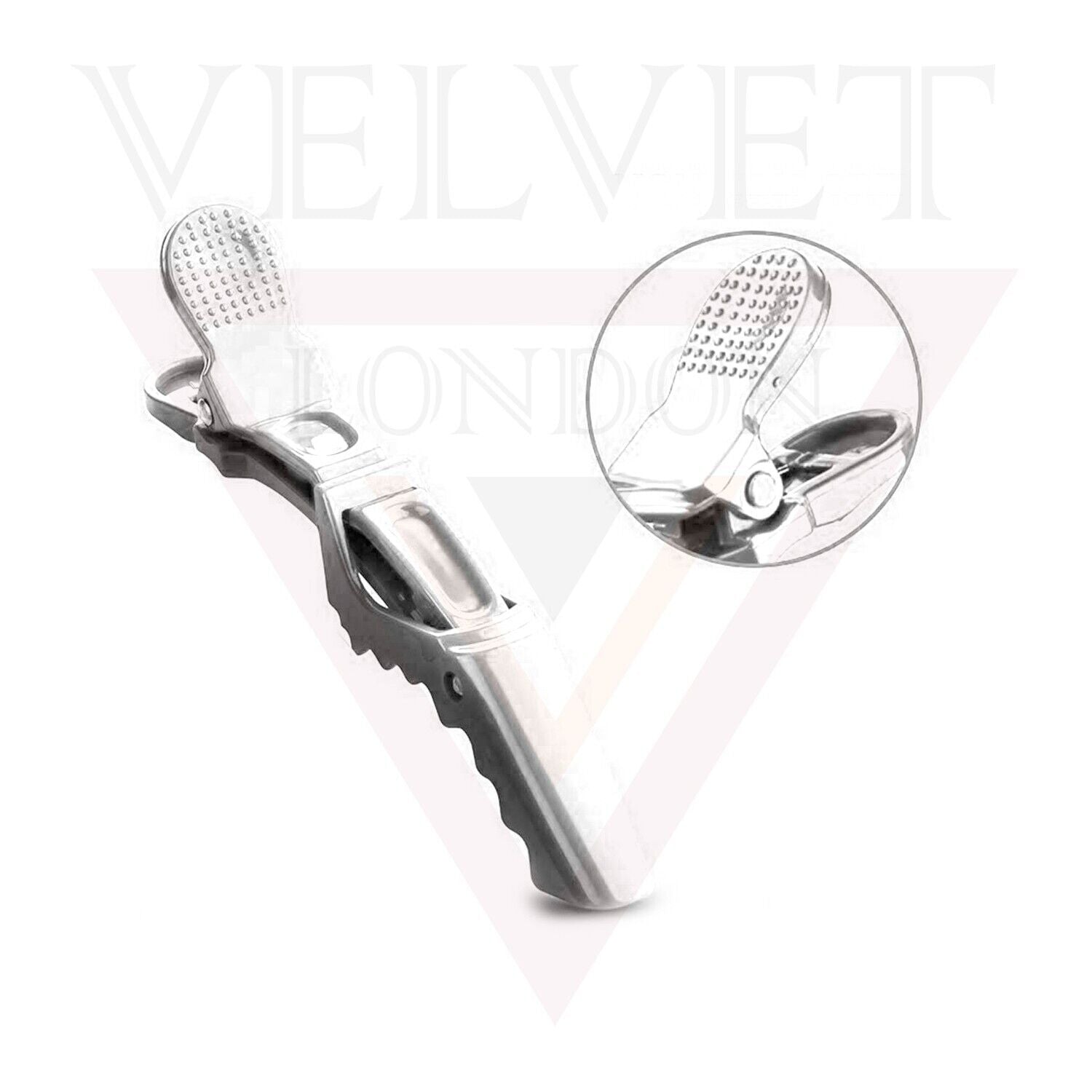 6x White Professional Hair Clips Crocodile Salon Sectioning Clamps Hairdressing