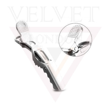 6x White Professional Hair Clips Crocodile Salon Sectioning Clamps Hairdressing