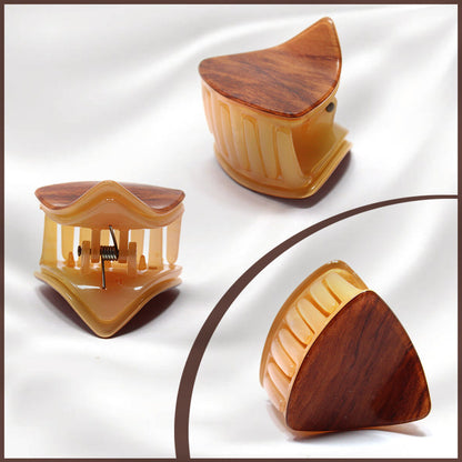 Hair Claw Clips Wooden Effect Clamp Tringle Shape Hairpin Butterfly Barrette