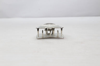 2x Lining Hair Claw Half Moon Shape Metal Hair Clips Jaw Clamp Hair Accessories