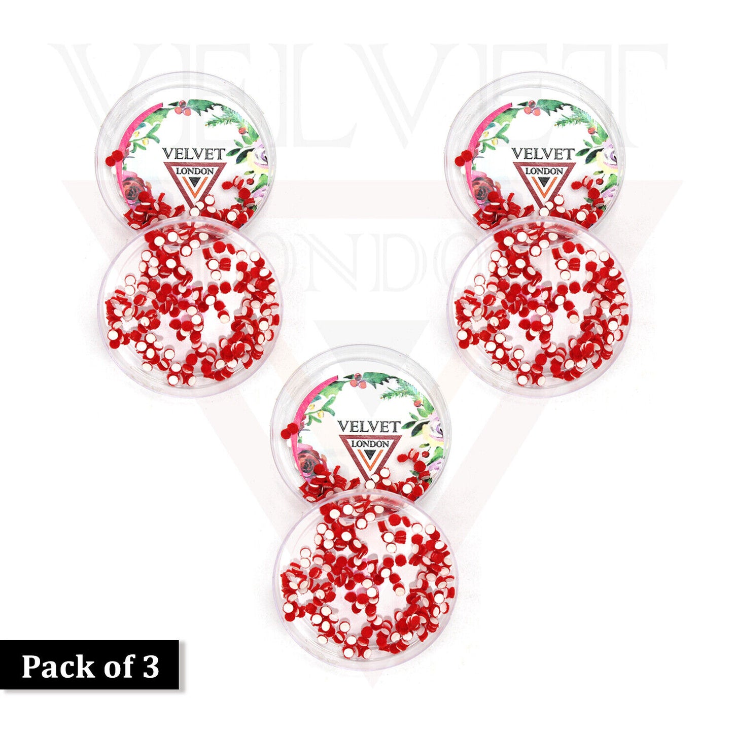 3x Red Round Bindi Indian Fore Head Sticker Wedding Party Tikka Chandla